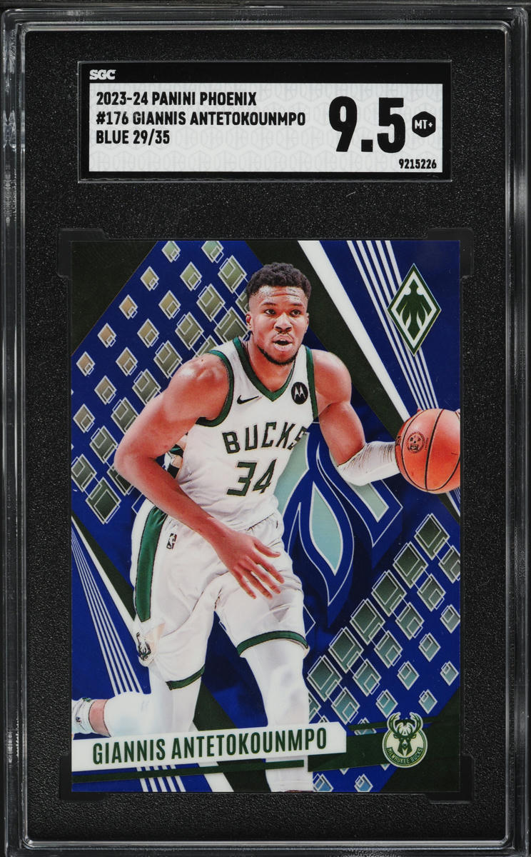 2023 Panini Phoenix Blue Giannis Antetokounmpo /35 #176 SGC 9.5 MINT+
