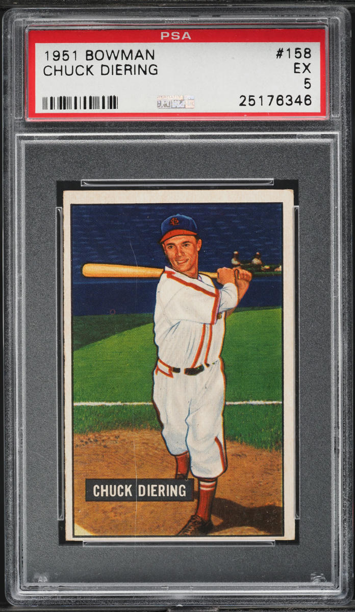 1951 Bowman Chuck Diering #158 PSA 5 EX