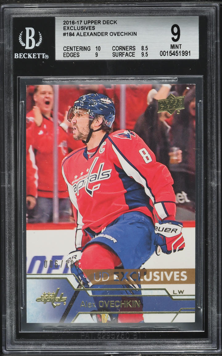 2016 Upper Deck Exclusives Alexander Ovechkin /100 #184 BGS 9 MINT