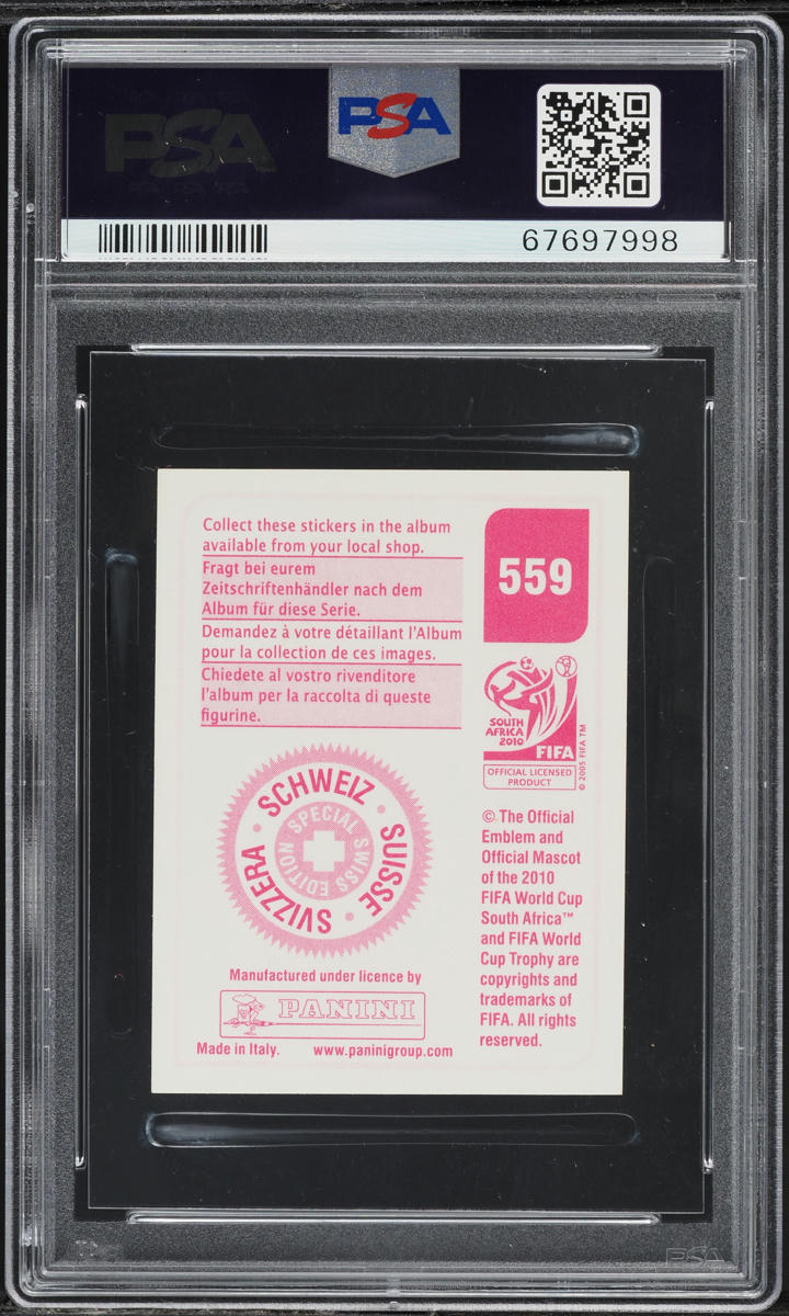 2010 Panini South Africa FIFA World Cup Sticker Red Back Cristiano Ronaldo PSA 6