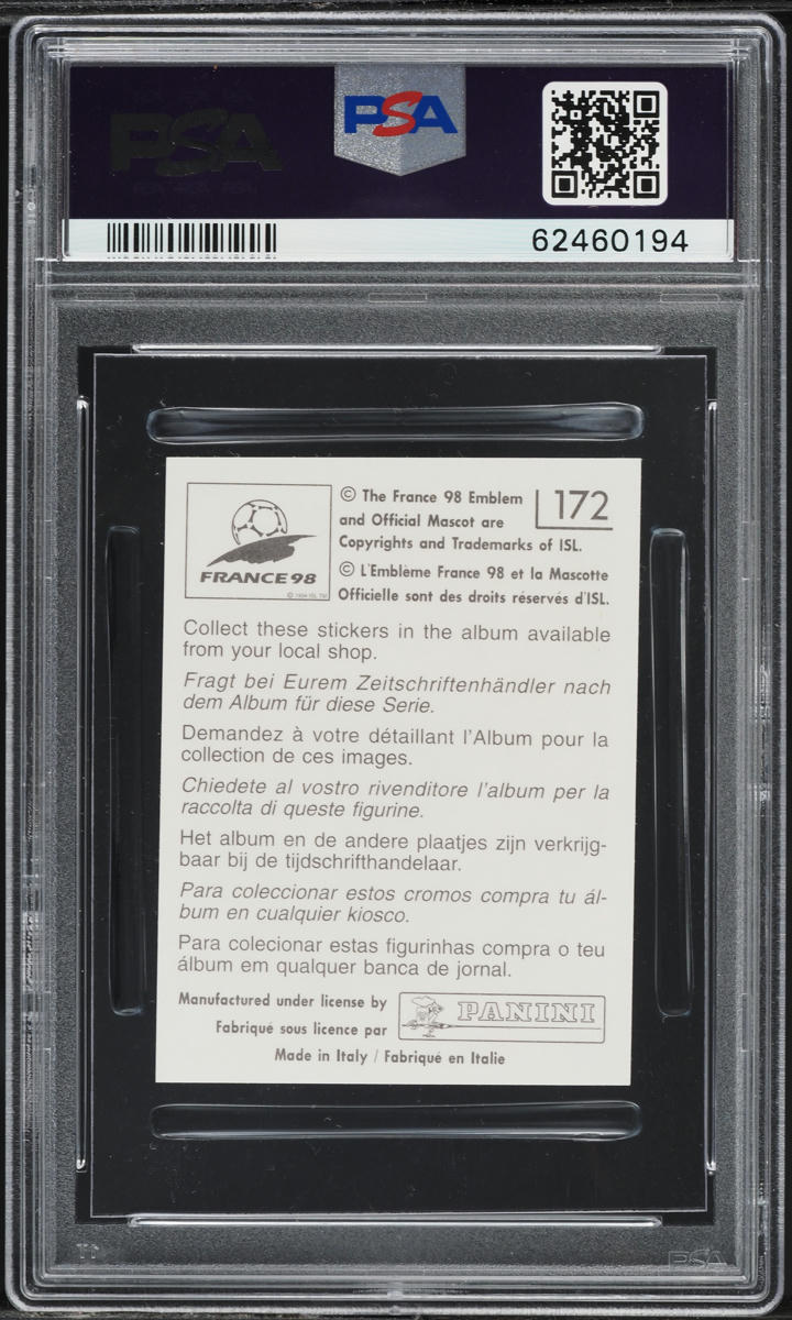 1998 Panini France '98 World Cup Stickers Thierry Henry ROOKIE #172 PSA 6 EXMT