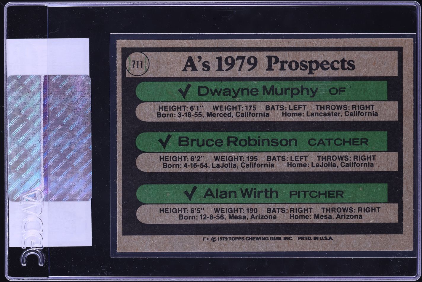1979 Topps A's Prospects #711 CGC AUTH