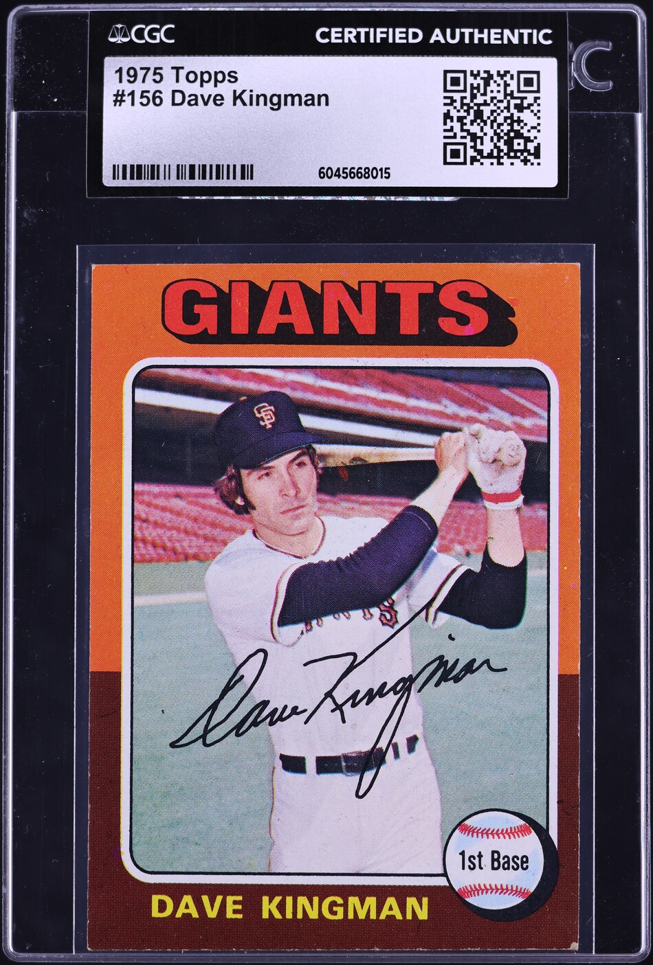1975 Topps Dave Kingman #156 CGC AUTH