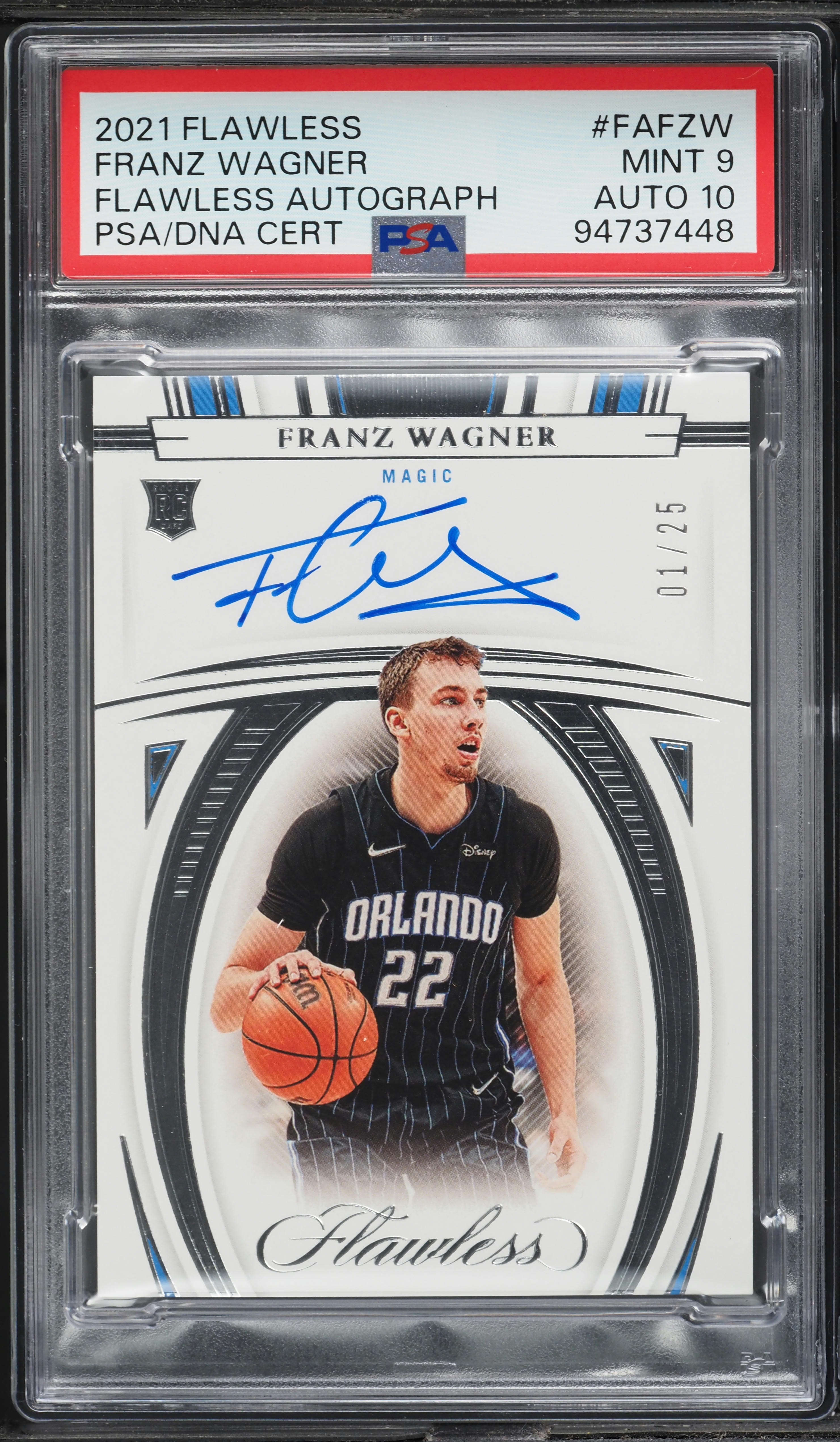 2021 Panini Flawless Franz Wagner ROOKIE AUTO DNA 10 1/25 #FA-FZW