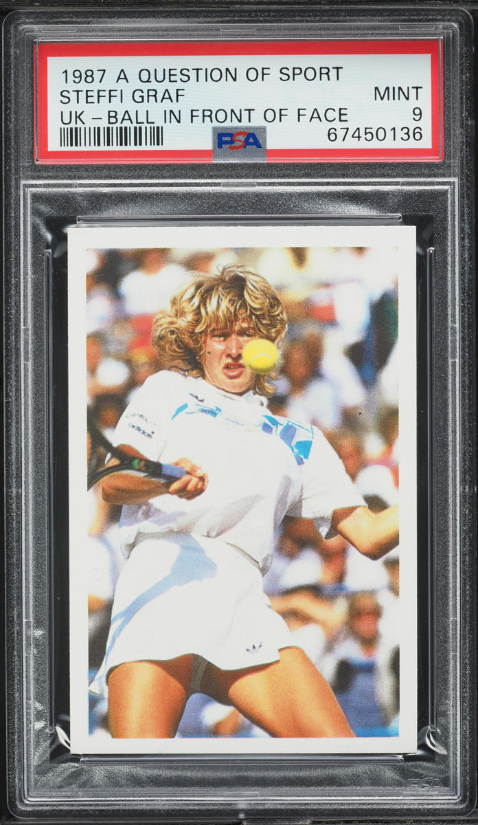 1987 A Question Of Sport UK Ball In Front Of Face Steffi Graf ROOKIE PSA 9 MINT
