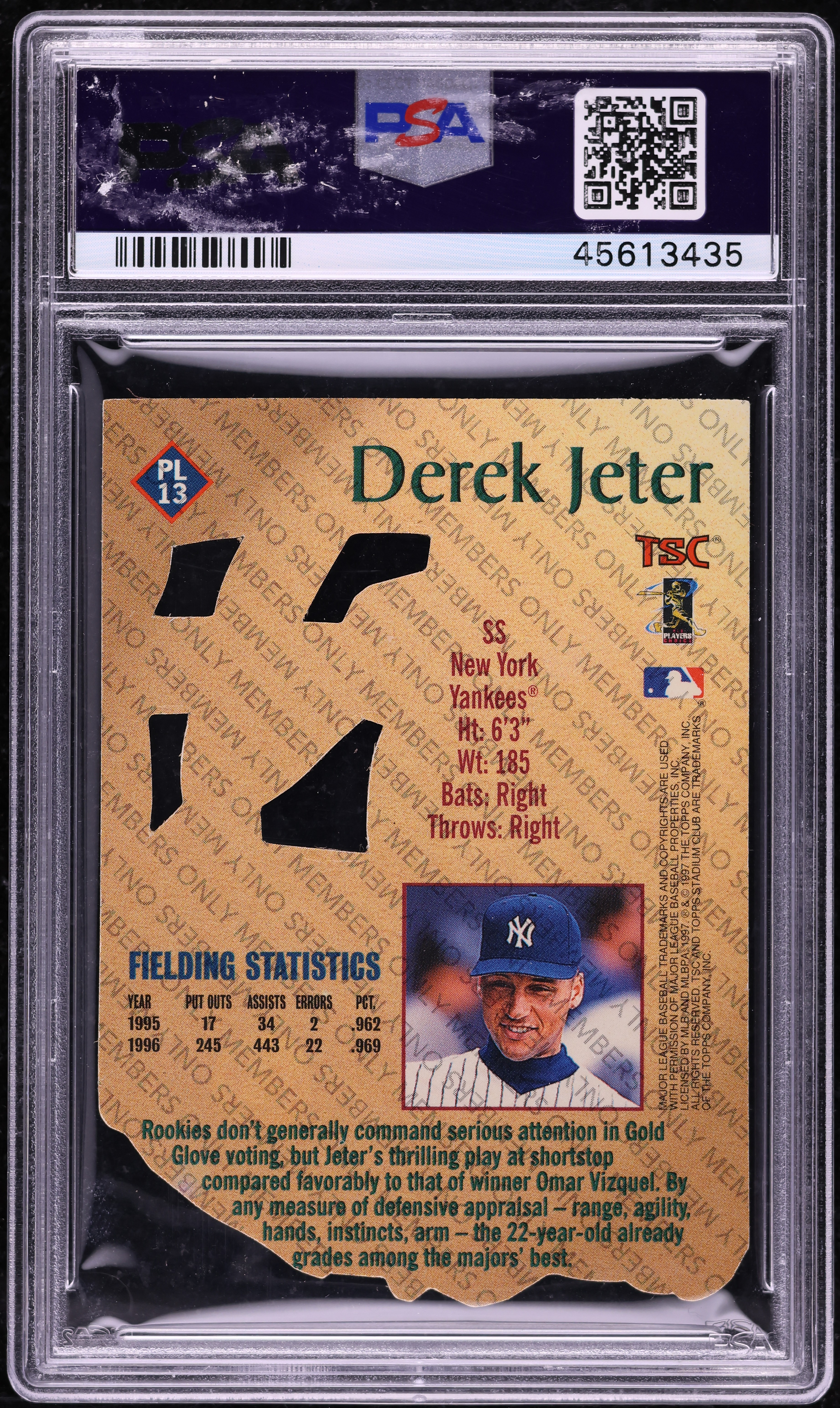 1997 Stadium Club Patent Leather Die-Cut Derek Jeter #PL13 PSA 10