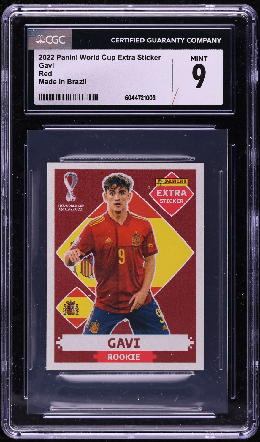 2022 Panini World Cup Extra Sticker Red Made In Brazil Gavi ROOKIE