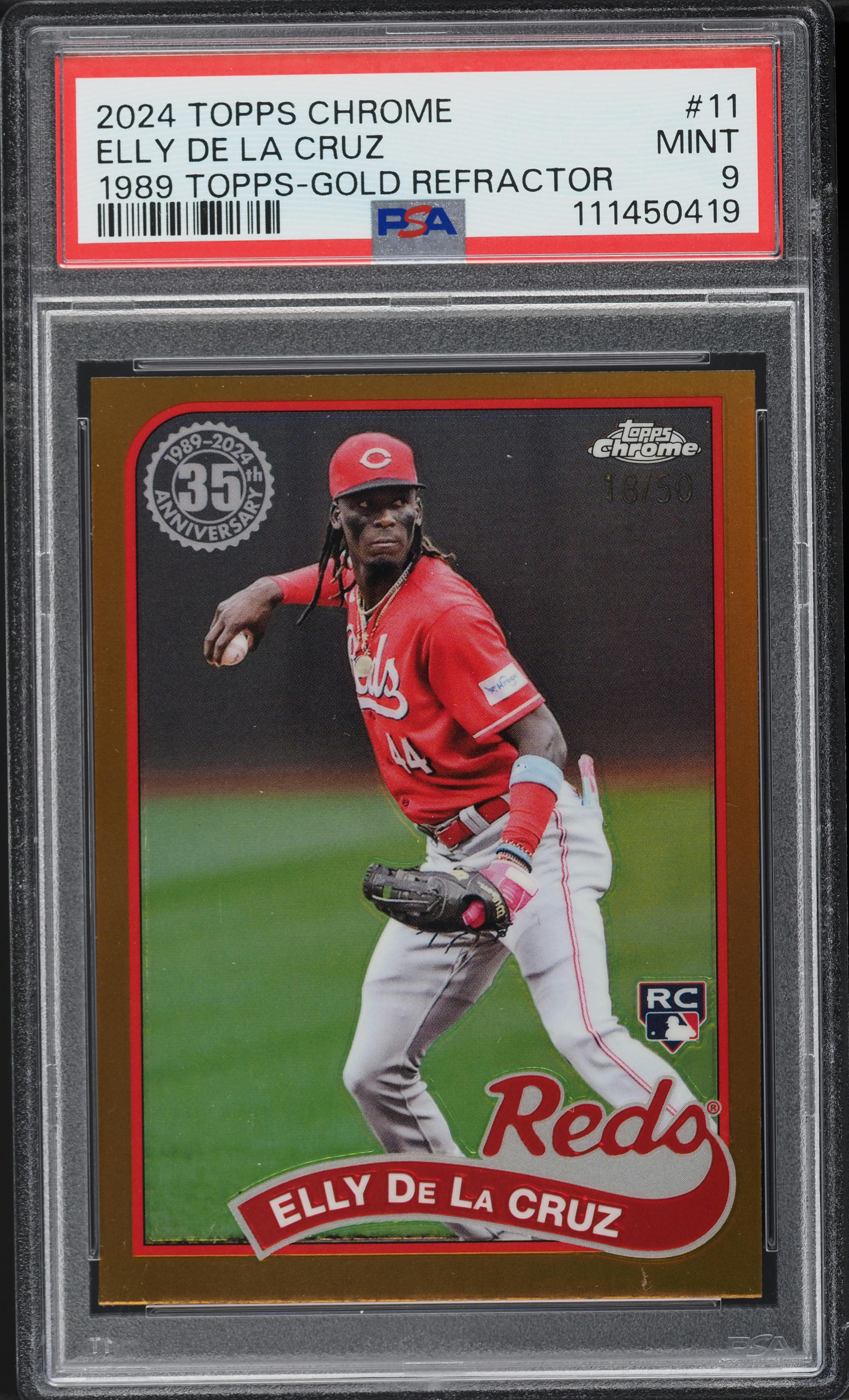 2024 Topps Chrome '89 Gold Refractor Elly De La Cruz ROOKIE /50