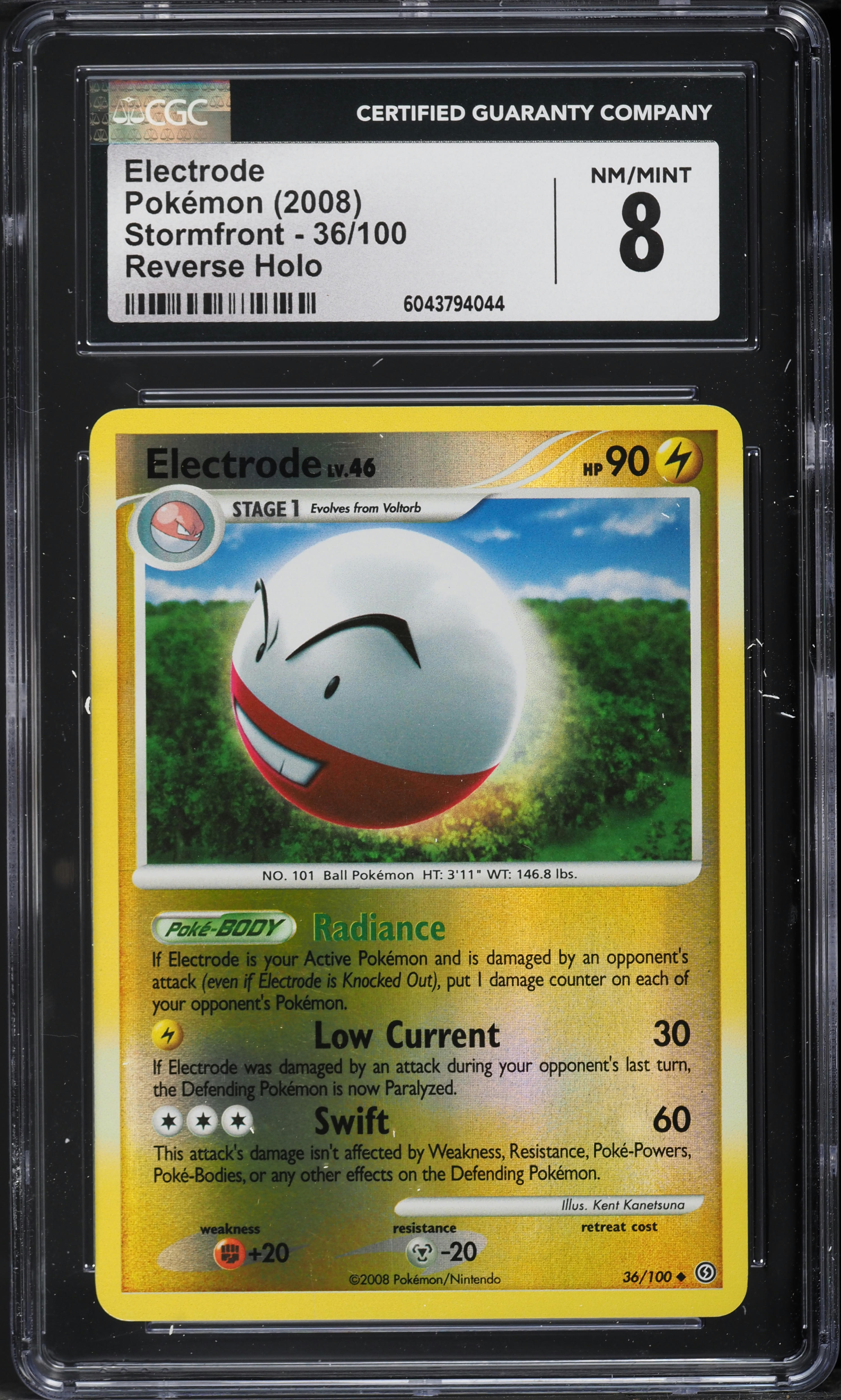 2008 Pokemon Diamond & Pearl Stormfront Reverse Holo Electrode #36 CGC 8  NM-MT