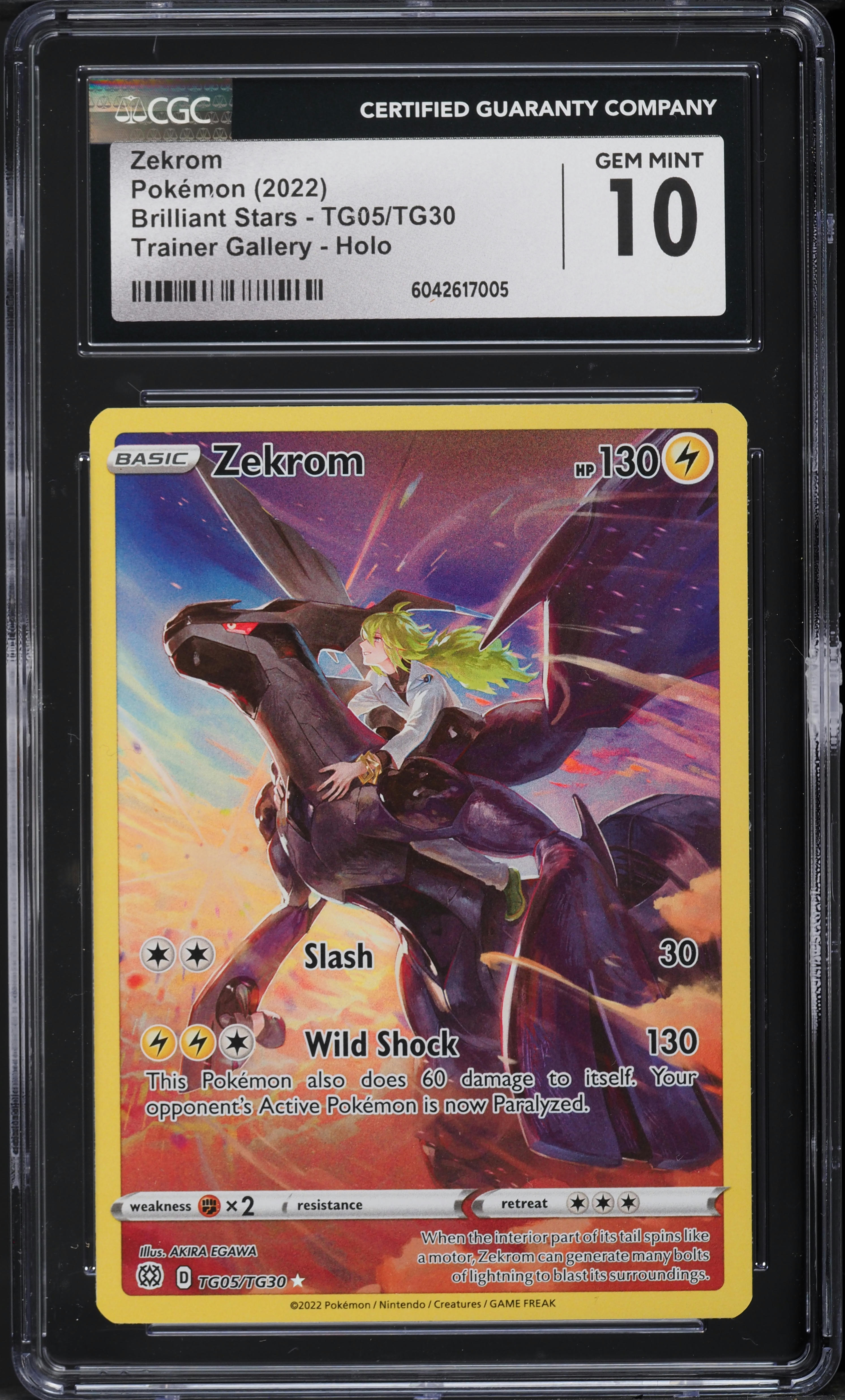 2022 Pokemon Sword & Shield Stars Full Art Zekrom #TG05 CGC 10 GEM