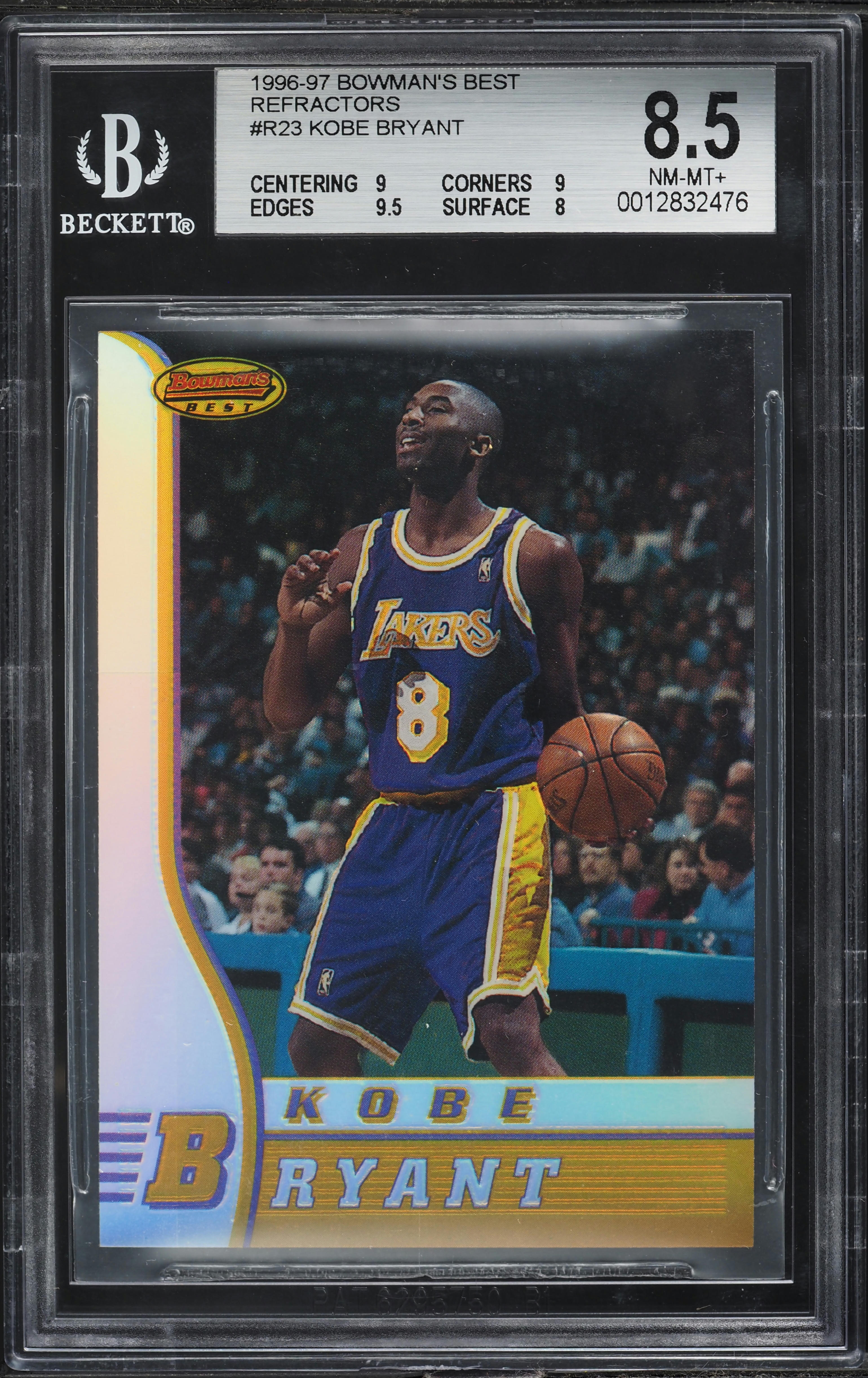 1996 Bowman's Best Refractor Kobe Bryant ROOKIE #R23 BGS 8.5 NM