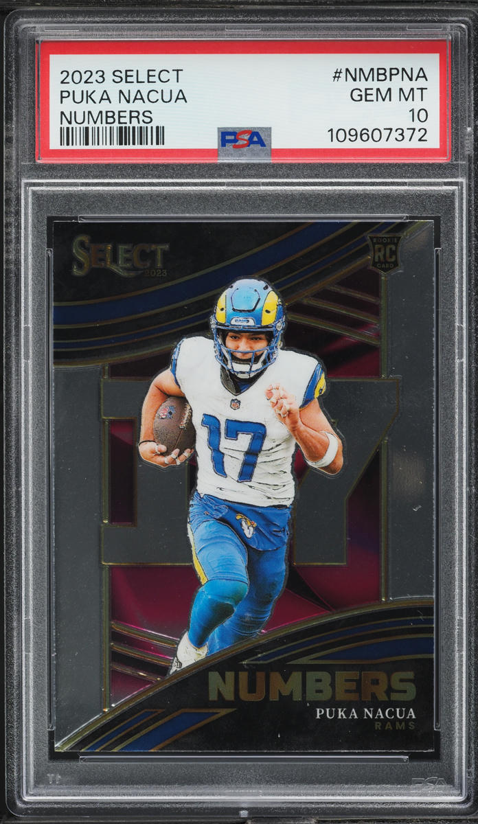 2023 Select Numbers Puka Nacua ROOKIE #NMB-PNA PSA 10 GEM MINT