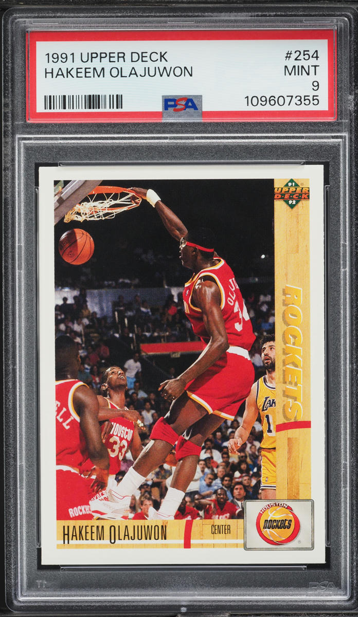 1991 Upper Deck Basketball Hakeem Olajuwon #254 PSA 9 MINT
