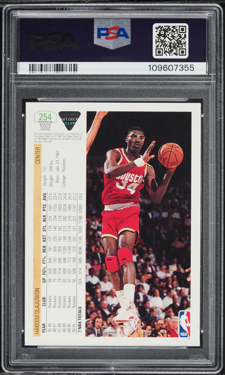 1991 Upper Deck Basketball Hakeem Olajuwon #254 PSA 9 MINT