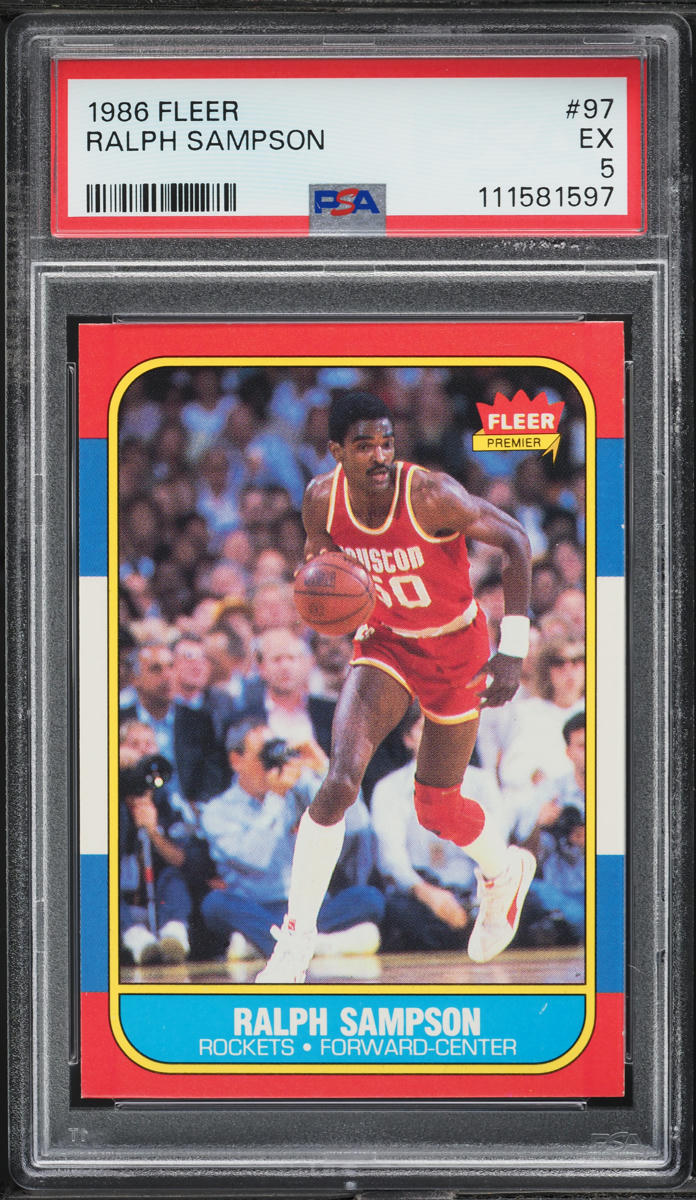 1986 Fleer Basketball Ralph Sampson ROOKIE #97 PSA 5 EX