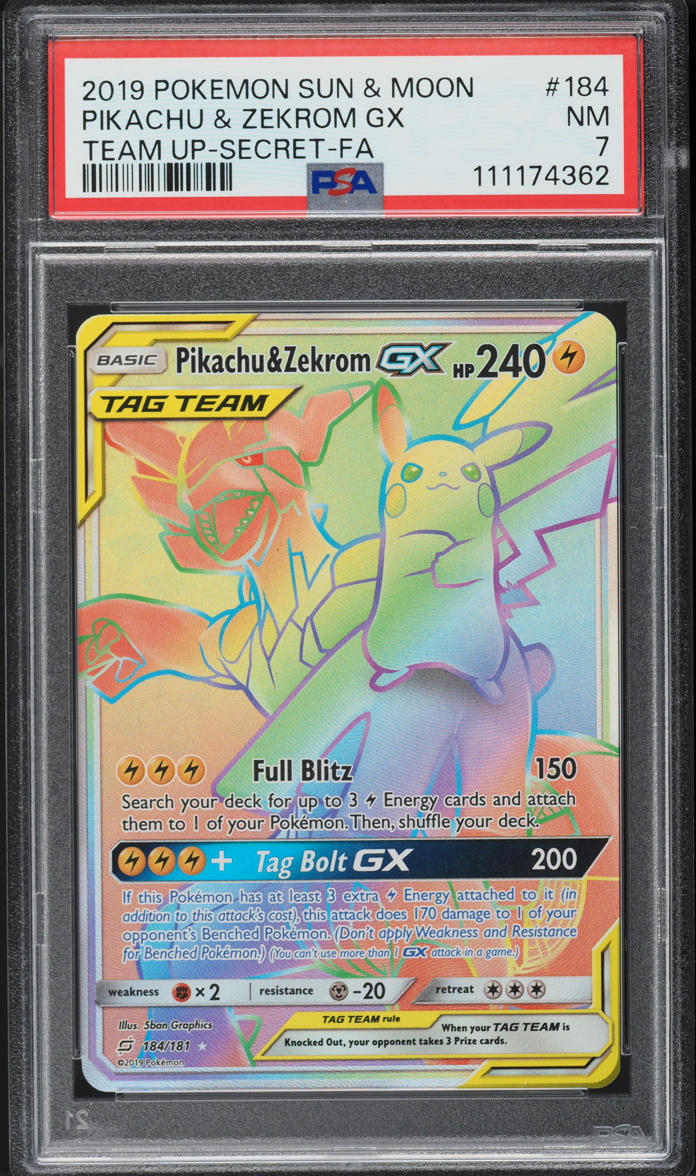 2019 Pokemon SM Team Up Hyper Rare Pikachu & Zekrom GX #184 PSA 7 NRMT on  Fanatics Collect
