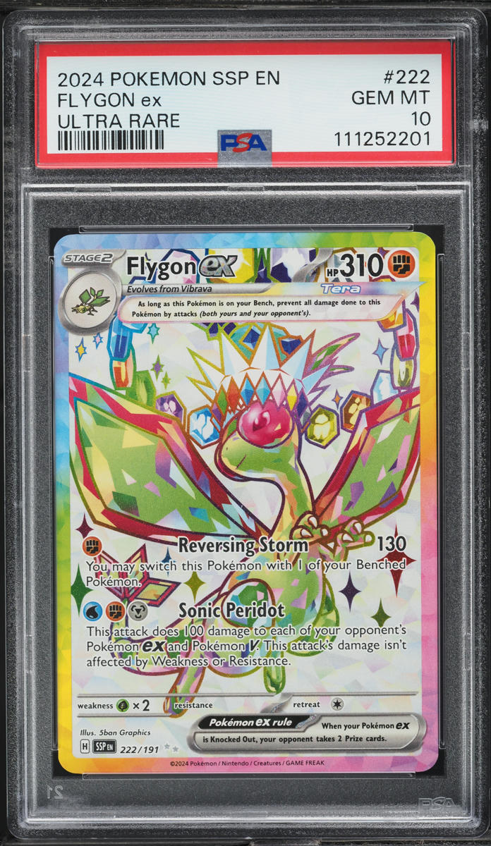 2024 Pokemon SV Surging Sparks Full Art Flygon ex #222 PSA 10 GEM