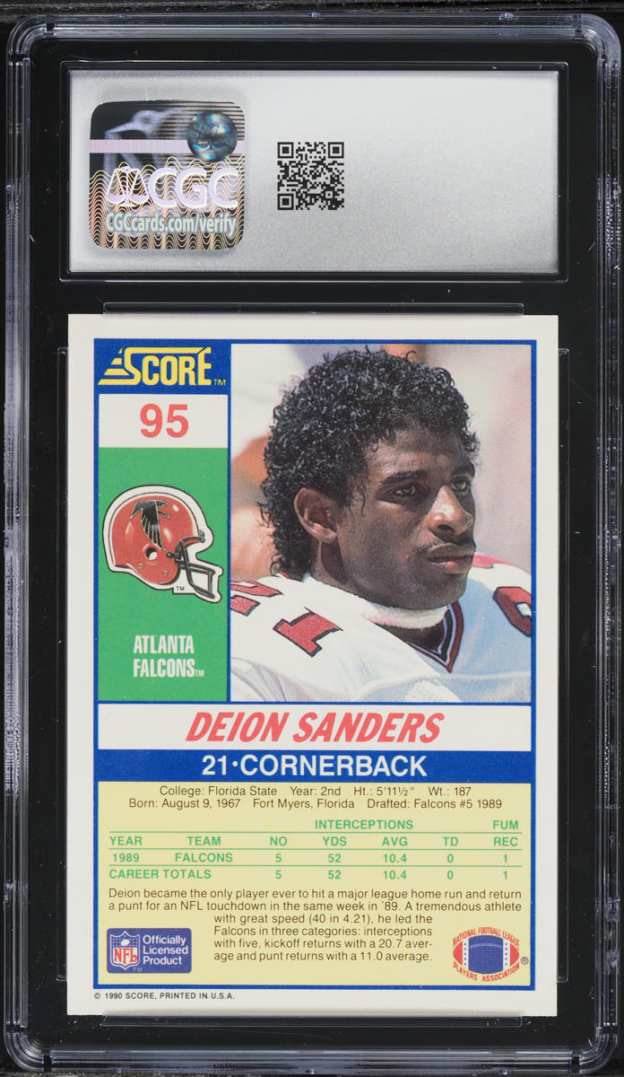 1990 Score Football Deion Sanders #95 CGC 10 GEM MINT