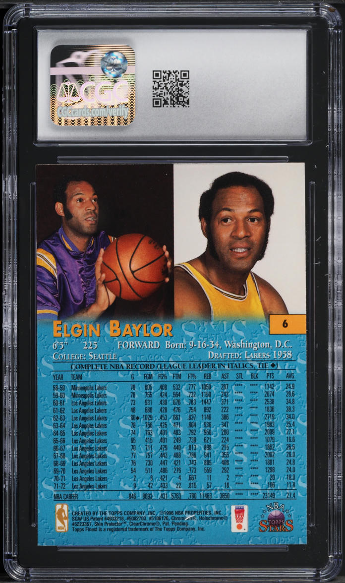 1996 Topps Stars Elgin Baylor #6 CGC 9 MINT