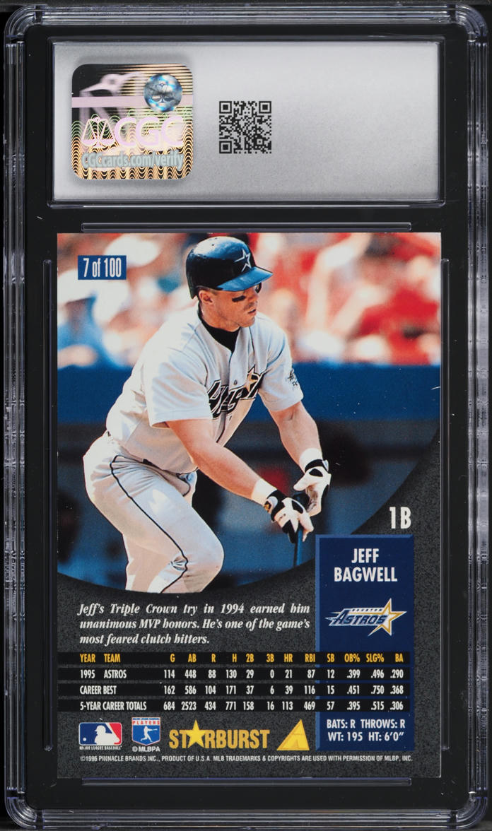1996 Pinnacle Starburst Artist's Proof Jeff Bagwell #7 CGC 9 MINT