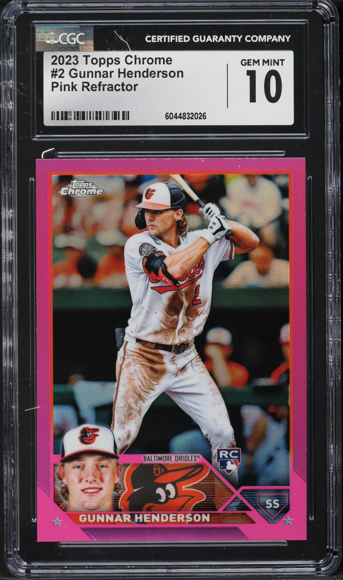 2023 Topps Chrome Pink Refractor Gunnar Henderson ROOKIE #2 CGC 10 GEM MINT
