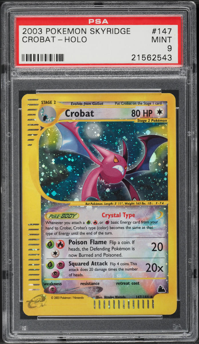 2003 Pokemon Skyridge Holo Crystal Crobat #147 PSA 9 MINT