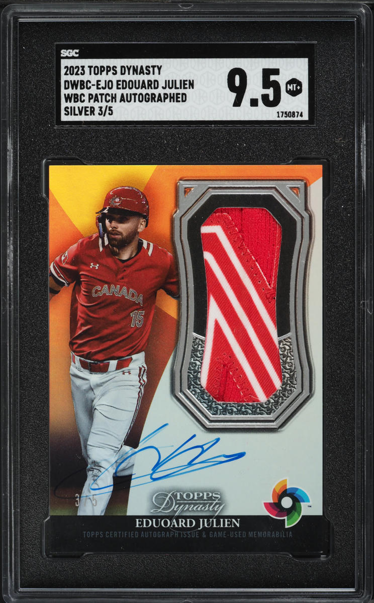 2023 Topps Dynasty WBC Silver Edouard Julien ROOKIE PATCH AUTO /5 SGC 9.5 MINT+