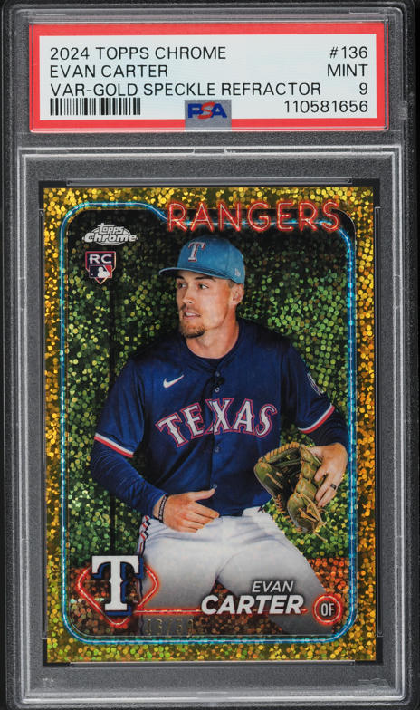 2024 Topps Chrome Gold Speckle Refractor Evan Carter SP ROOKIE /50