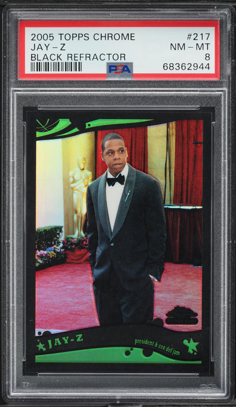 2005 Topps Chrome Black Refractor Jay-Z /399 #217 PSA 8 NM-MT on