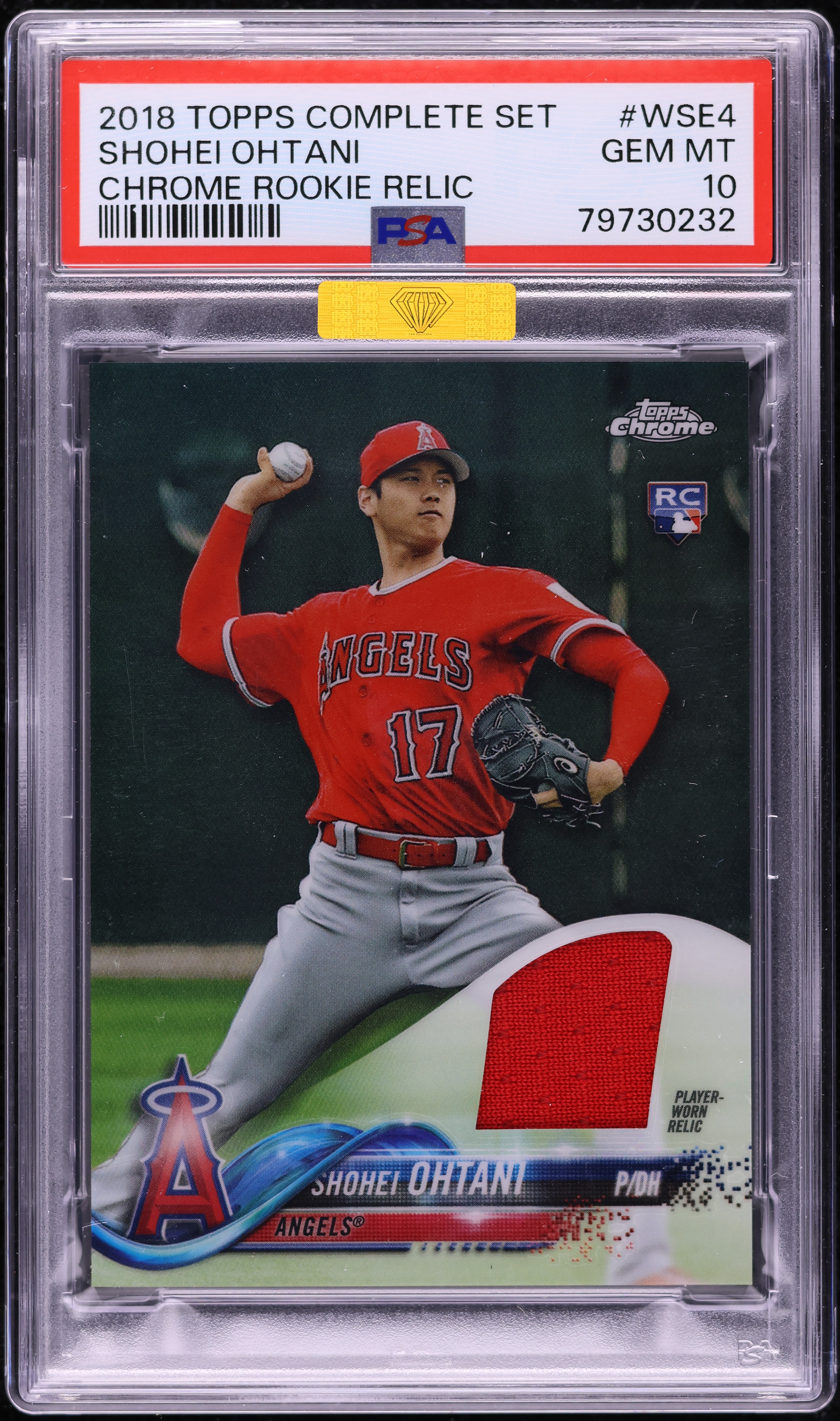 2018 Topps Chrome Complete Set Shohei Ohtani ROOKIE PATCH #WSE4 