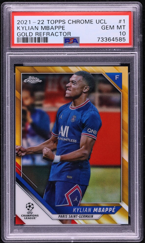 2021 Topps Chrome UEFA Champions League Gold Ref. Kylian Mbappe