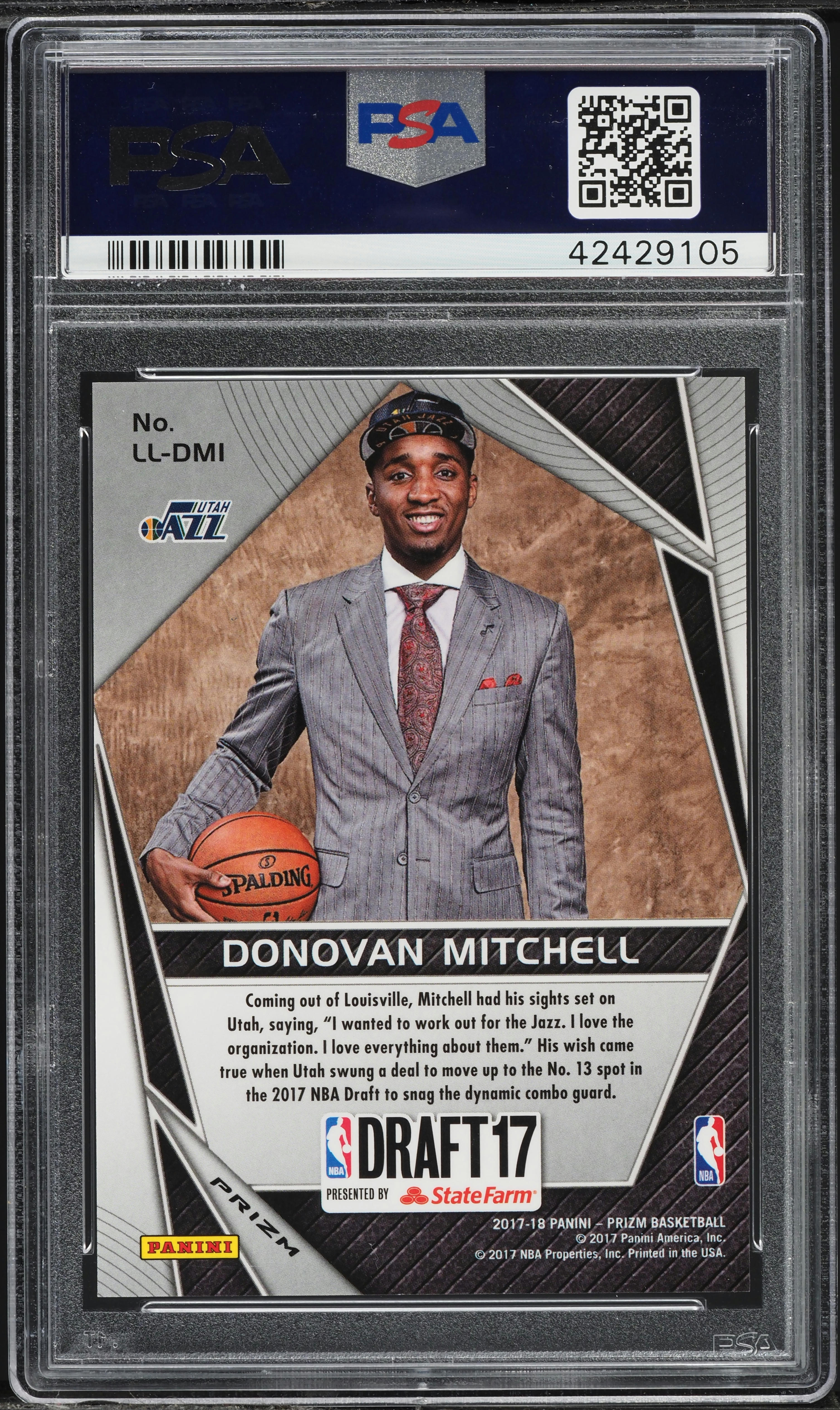 2017 Panini Prizm Luck Of The Lottery Hyper Donovan Mitchell