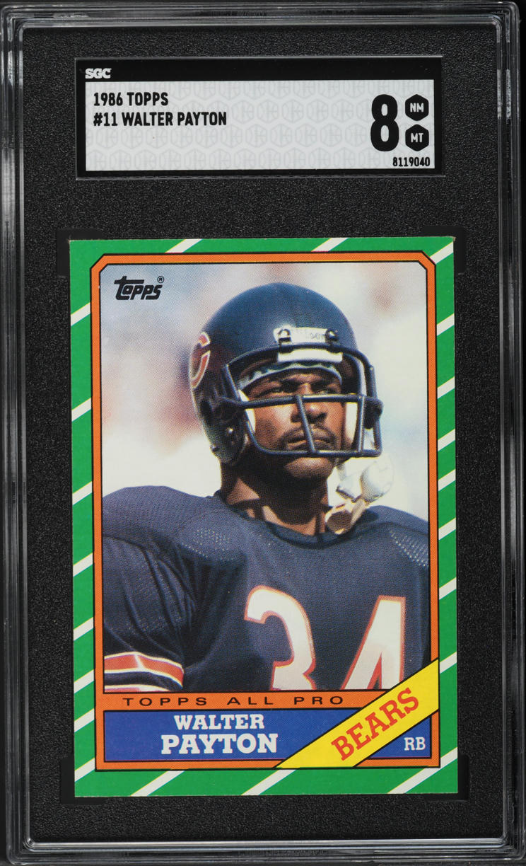 1986 Topps Football Walter Payton #11 SGC 8 NM-MT