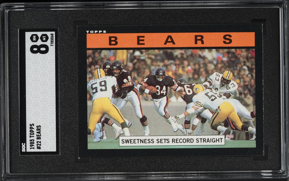 1985 Topps Football Walter Payton BEARS TEAM LDRS #22 SGC 8 NM-MT