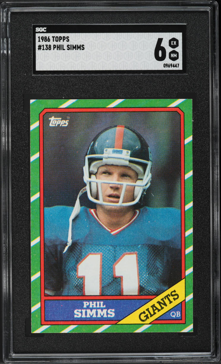 1986 Topps Football Phil Simms #138 SGC 6 EXMT