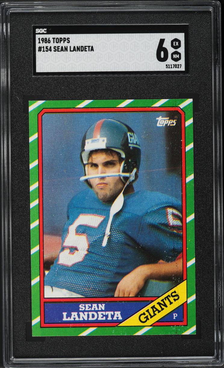 1986 Topps Football Sean Landeta #154 SGC 6 EXMT