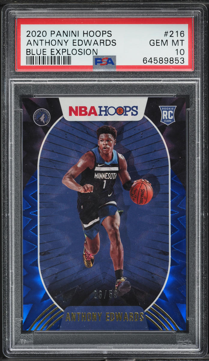 2020 Hoops Blue Explosion Anthony Edwards ROOKIE /59 #216 PSA 10 GEM MINT