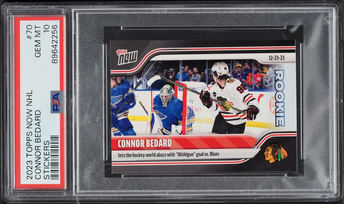 2023 Topps Now NHL Stickers Connor Bedard ROOKIE #70 PSA 10 GEM MINT