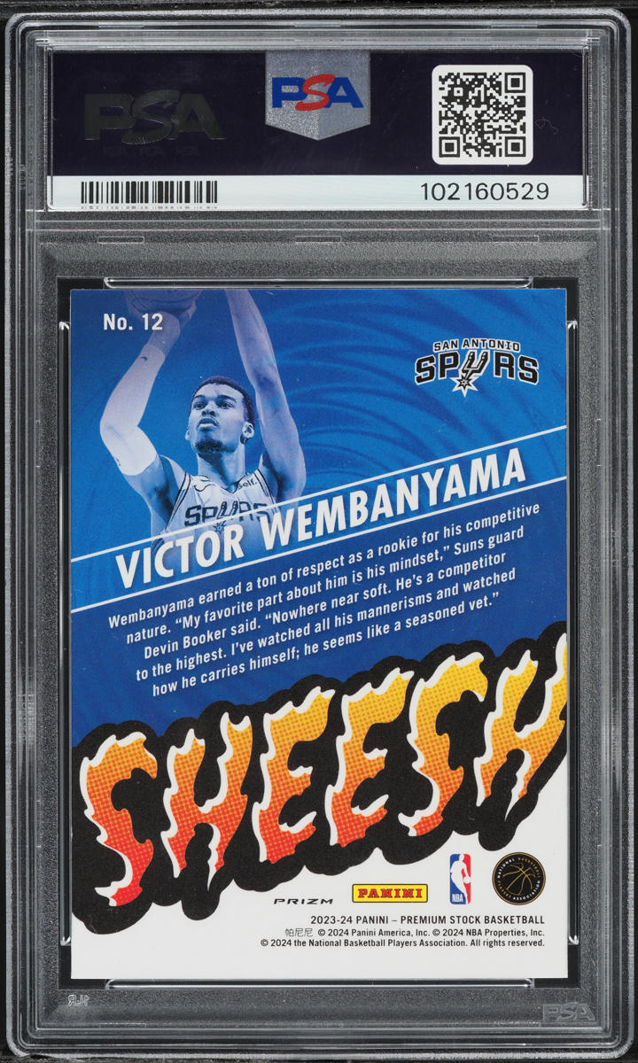 2023 Hoops Premium Stock Sheesh Silver Prizm Victor Wembanyama RC #12 PSA 10 GEM