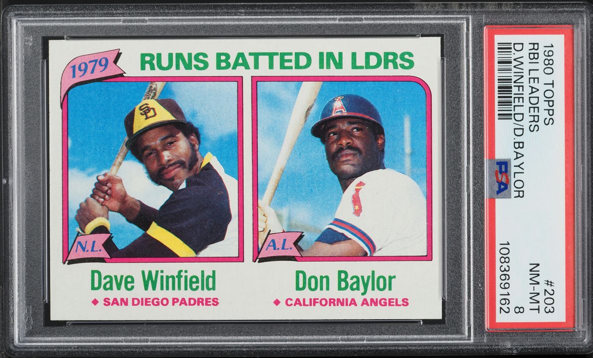 1980 Topps Dave Winfield & Don Baylor RBI LEADERS #203 PSA 8 NM-MT
