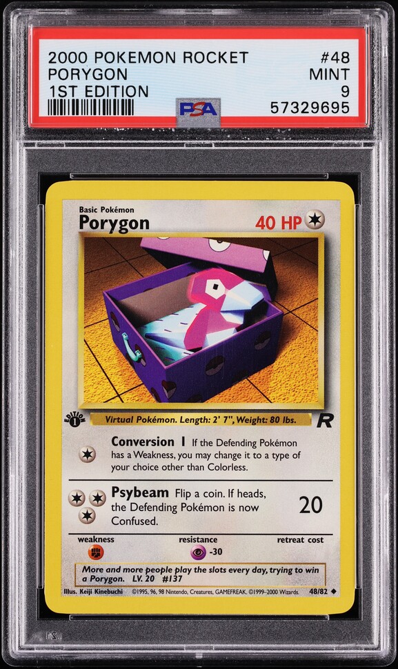 2000 Pokemon Team Rocket 1st Edition Porygon #48 PSA 9 MINT