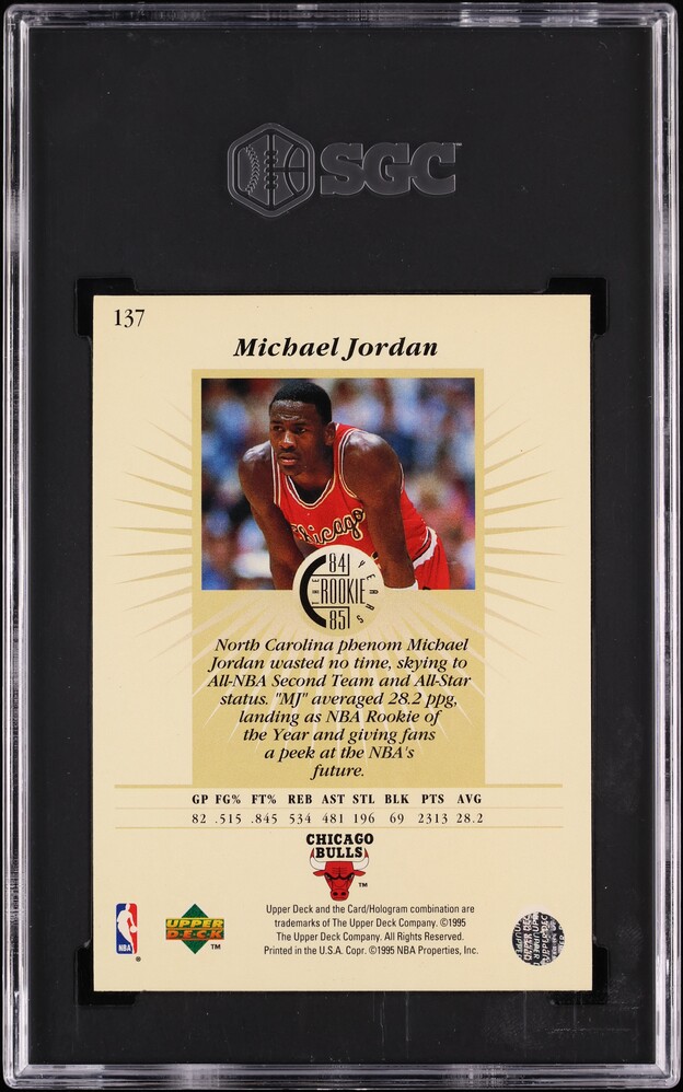 1995 Upper Deck The Rookie Years Michael Jordan #137 SGC 8 NM-MT