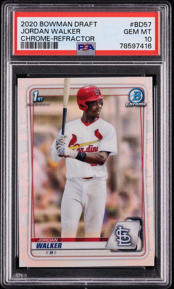 2020 Bowman Chrome Draft Refractor Jordan Walker PROSPECT #BD-57 PSA 10 GEM MINT