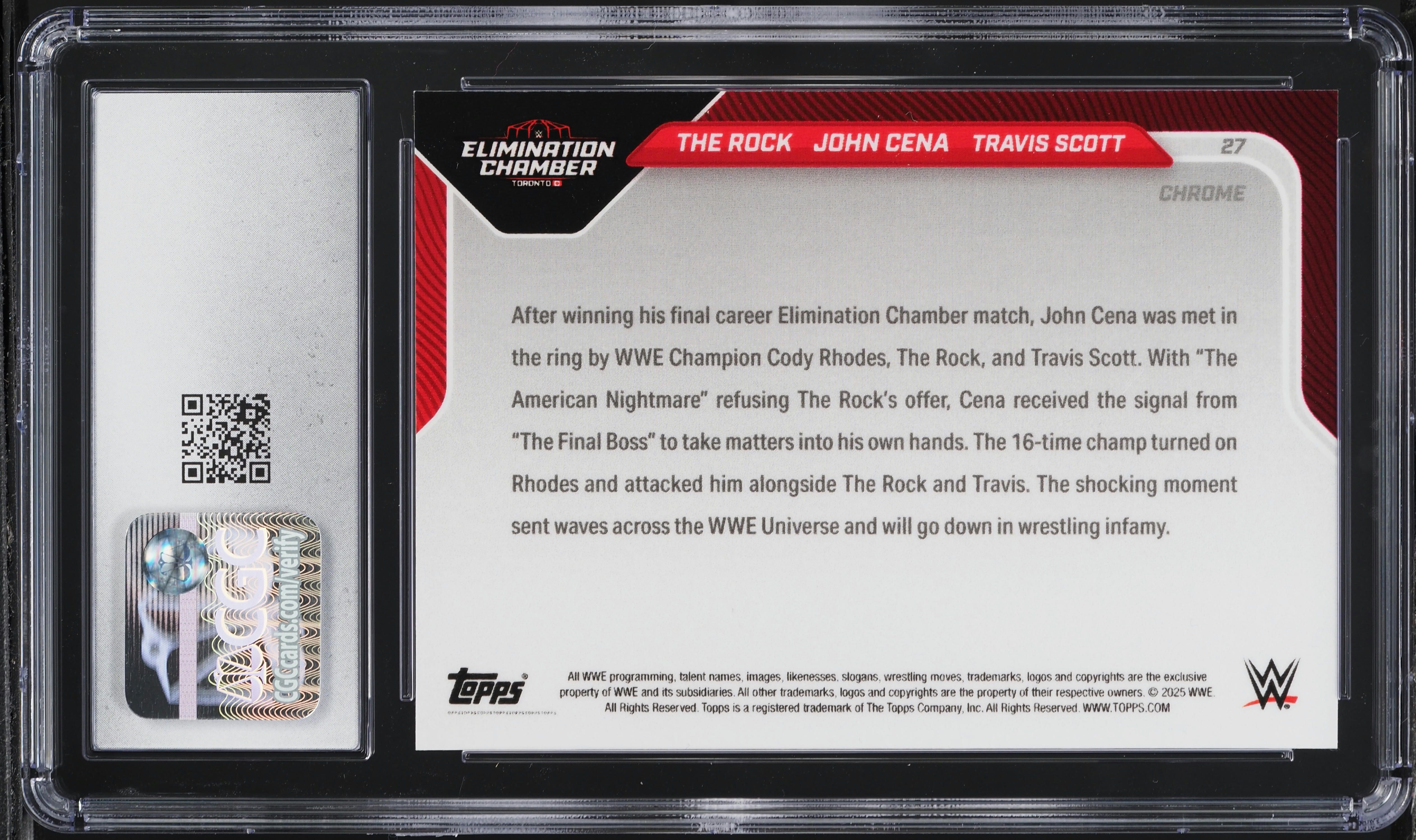 2025 Topps Now WWE Chrome Travis Scott Green Ref. The Rock John