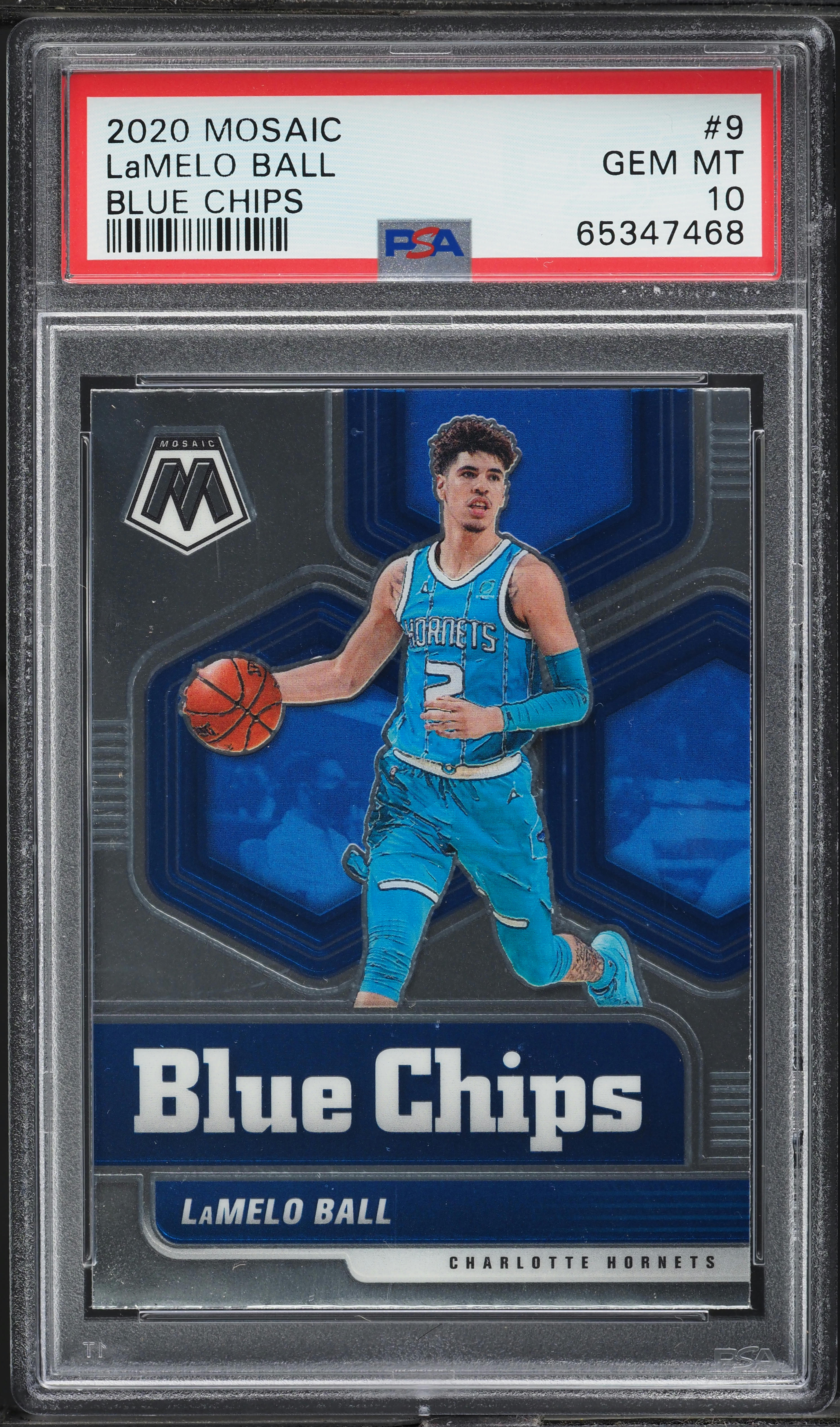 2020 Panini Mosaic Blue Chips LaMelo Ball ROOKIE #9 PSA 10 GEM