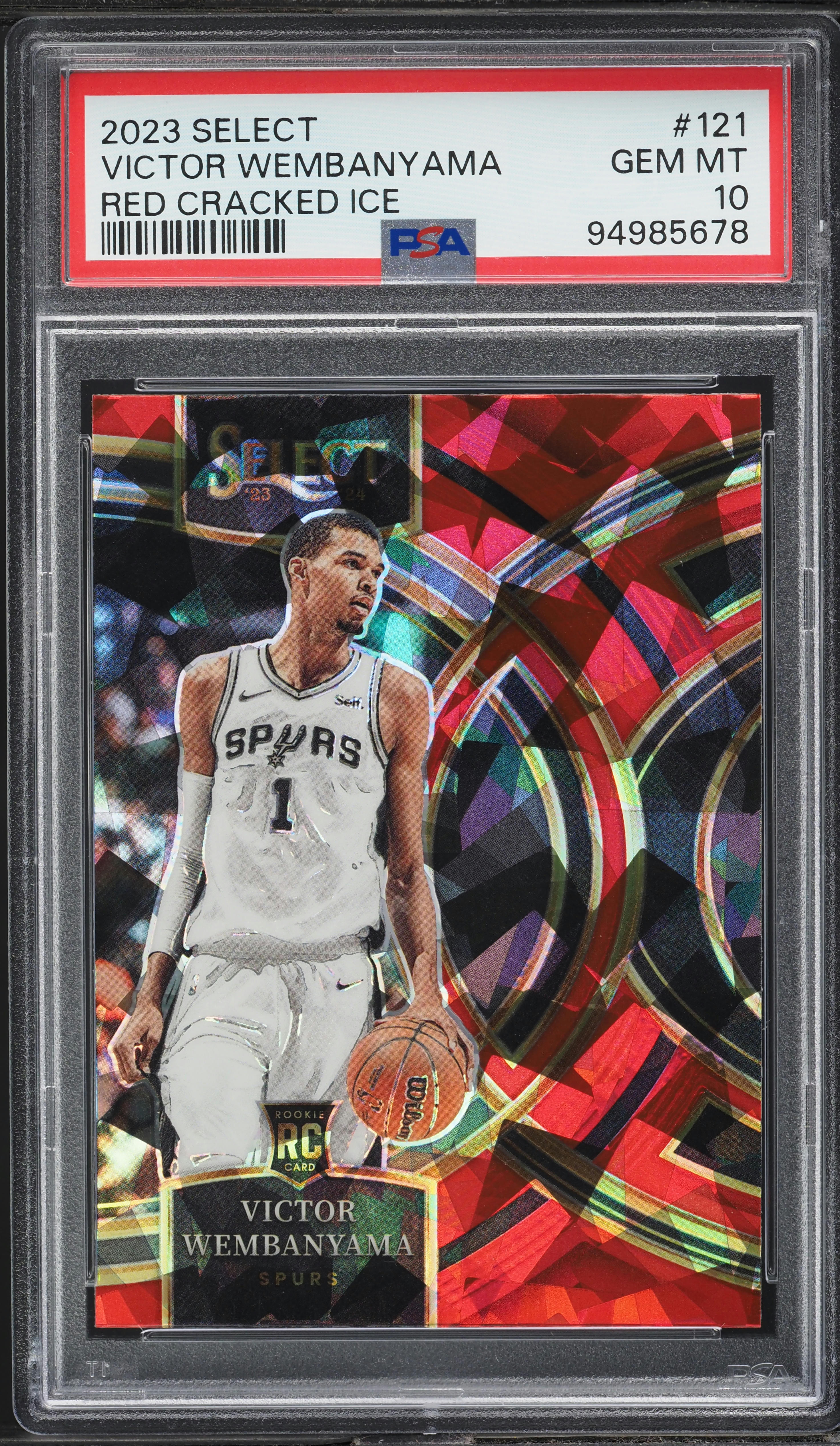 2023 Panini Select Red Cracked Ice Victor Wembanyama ROOKIE #121