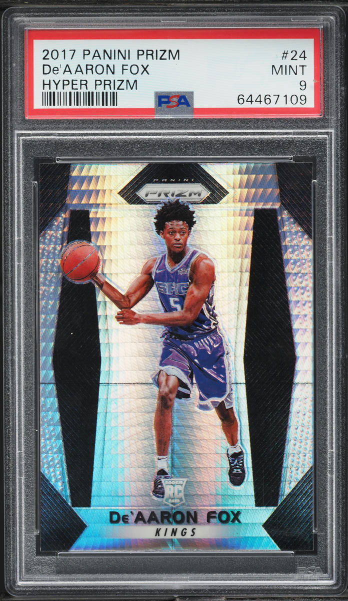 2017 Panini Prizm Hyper De'Aaron Fox ROOKIE #24 PSA 9 MINT