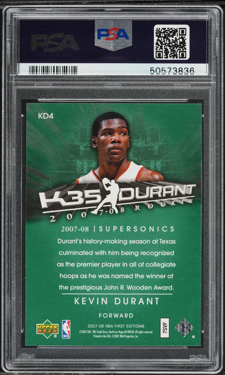 2007 Upper Deck First Edition Exclusives Kevin Durant ROOKIE #KD4 PSA 9 MINT