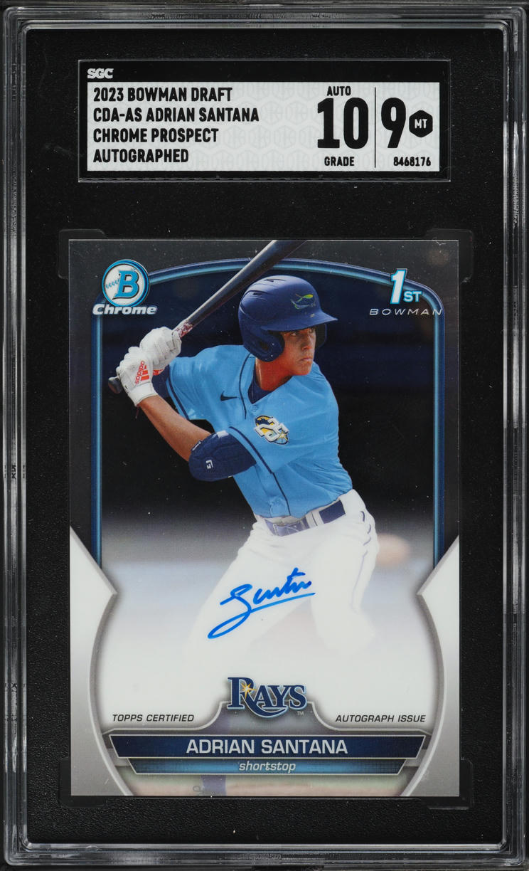 2023 Bowman Chrome Draft Adrian Santana PROSPECT AUTO #CDA-AS SGC 9 MINT