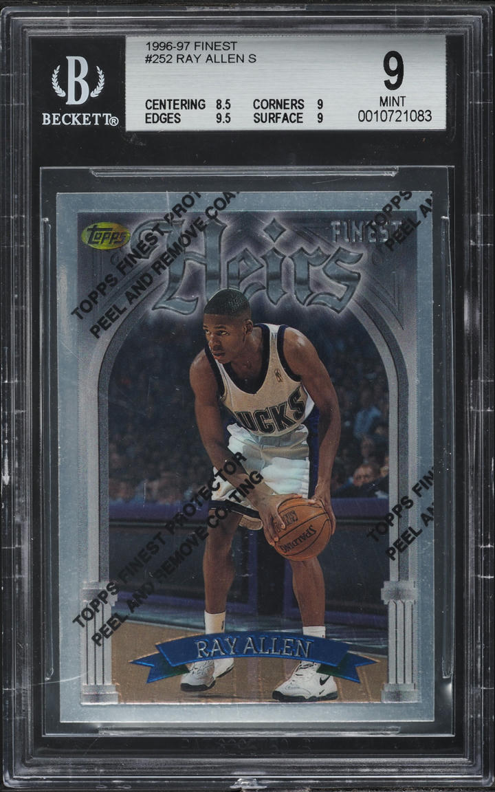 1996 Finest w/ Coating Ray Allen ROOKIE #252 BGS 9 MINT